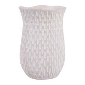 Vaso Rotondo Decorativo in Terracotta con Texture, Accento in Ceramica per Esposizione in Soggiorno - Product Image 3
