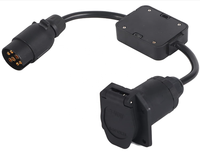 Prise de feux de remorque OEM 7 lames à 7 broches grande prise ronde remorque RV voiture tracteur Yacht tout-terrain US 7way à EU 7pin adaptateur