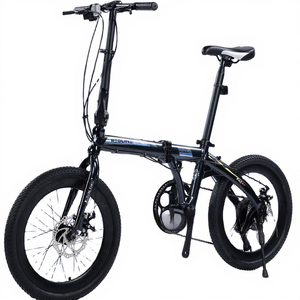 20インチアルミ合金製ミニ折りたたみ自転車 デュアルディスクブレーキ 7速 アーバン折りたたみ式 耐荷重150kg 男女兼用 - Product Image 1