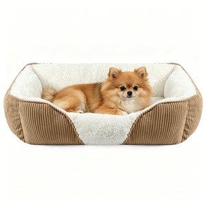Pet <b>Bed</b> For <b>Dogs</b> Square Soft Warm Winter <b>Bed</b> For <b>Small</b> Medium Sized <b>Dogs</b> All Seasons Use Gray Blue Brown Color - Product Image 2