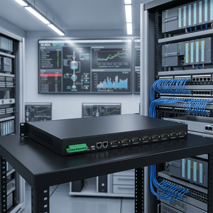 Convertisseur <span class=keywords><strong>Série</strong></span> USB Industriel vers 8 Ports RS485 <span class=keywords><strong>RS232</strong></span> RS422 et Hub Ethernet 2 Ports pour PLC, Capteur, Réseau Caméra - Product Image 1