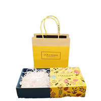 Boîte cadeau en papier kraft rigide recyclable avec logo personnalisé et ruban pour le rangement des bougies et des crèmes pour les mains Bath and Body Works