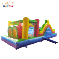 Parcours d'obstacles gonflable WINSUN en PVC certifié CE, sans plomb, imperméable, ignifuge, usage commercial, pour les 5 ans et plus, avec toboggans, modèle WSP-325