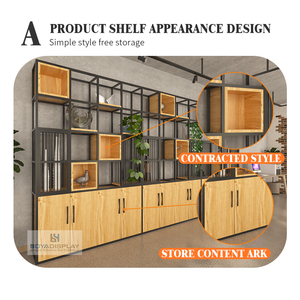 新型设计商品书架墙现代书架木制 - Product Image 2