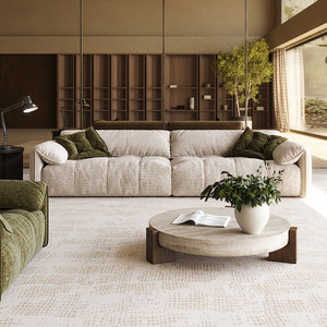 Set di Divani Luxury Cream Cloud in Ciniglia Bouclé, Divano Componibile Imbottito in Piuma, Arredamento Moderno per Soggiorno GF209 - Product Image 2
