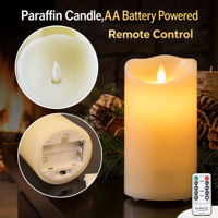 Bougie LED sans flamme à piles, à effet de flamme vacillante et mobile, en cire véritable, télécommandée, pour mariages
