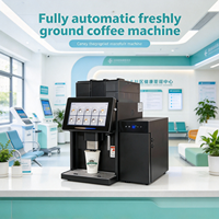 Machine à expresso entièrement automatique de qualité professionnelle avec double bac à grains et moulin intégré, et bac à poudre instantanée, style italien