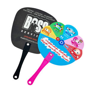 مروحة يد للإعلان من البلاستيك PP مخصصة بمقبض مروحة يد مقابض بلاستيك PP - Product Image 4