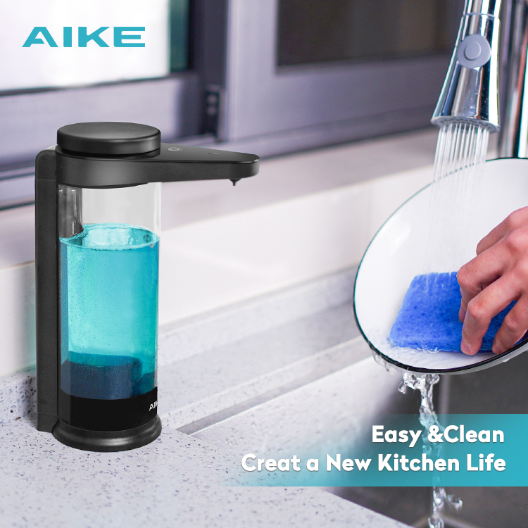 Electric Rechargeable Automatic Liquid Soap Dispensers, Touchless Infrared Sensor, AK1335
