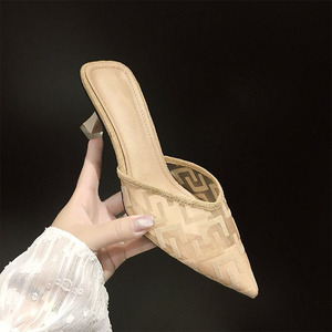 Vente en gros directe d'usine, <span class=keywords><strong>pantoufles</strong></span> à bout pointu pour femmes, <span class=keywords><strong>pantoufles</strong></span> en maille, <span class=keywords><strong>pantoufles</strong></span> sexy à talons hauts, <span class=keywords><strong>pantoufles</strong></span> d'été - Product Image 1