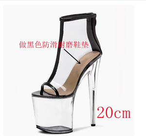 Moda Sexy europea e americana tacchi alti <span class=keywords><strong>20</strong></span> <span class=keywords><strong>cm</strong></span> di colore della pelle tacchi alti Pole Dance modello di passerella di pesce bocca sandali - Product Image 2