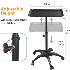 Salon <b>Trolley</b> Auxiliary Cart <b>Trolley</b> Spa Furniture Hairdressing Tattoo Cart Adjust Black Metal Hair Salon <b>Trolley</b> Cart - Product Image 2