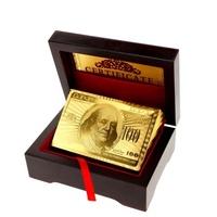 Kartu Poker Kustom Fan Shu dalam Kotak Kayu dengan Foil Emas Warna Gold PET