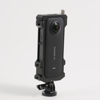 Boîtier de protection en alliage d'aluminium OEM pour caméra VR Insta360, cage de montage pour Insta360 One X3 avec griffe porte-accessoire pour 2 micros Rode