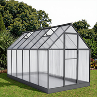 Serre multi-travées en polycarbonate extérieur durable Taille de bricolage avec cadre en métal Assemblage facile pour la culture de fleurs pour les jardins