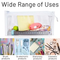 Marqueur étanche transparent personnalisé pour stylo d'examen pochette de rangement pour crayons sac à fermeture éclair pochette scolaire en PVC transparent pour enfants