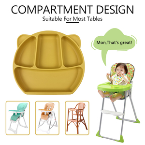 Ensemble de bols et assiettes à ventouse en silicone en forme d'ours, qualité alimentaire, sans BPA, pour repas des tout-petits et enfants, vaisselle antidérapante - Product Image 3