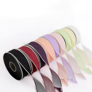 Wholesale 4cm Pearl <b>Bubble</b> Ribbon Luxury Decorative Ribbon for Flower Bouquet Gift Wrapping Florist Packaging Supplies - Product Image 1