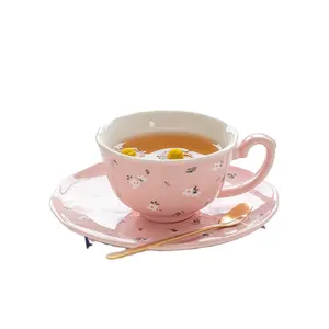 Petal Coffee cup and saucer Set Ceramic cups Gift mug afternoon tea wholesale mug ins mugs High appearance level