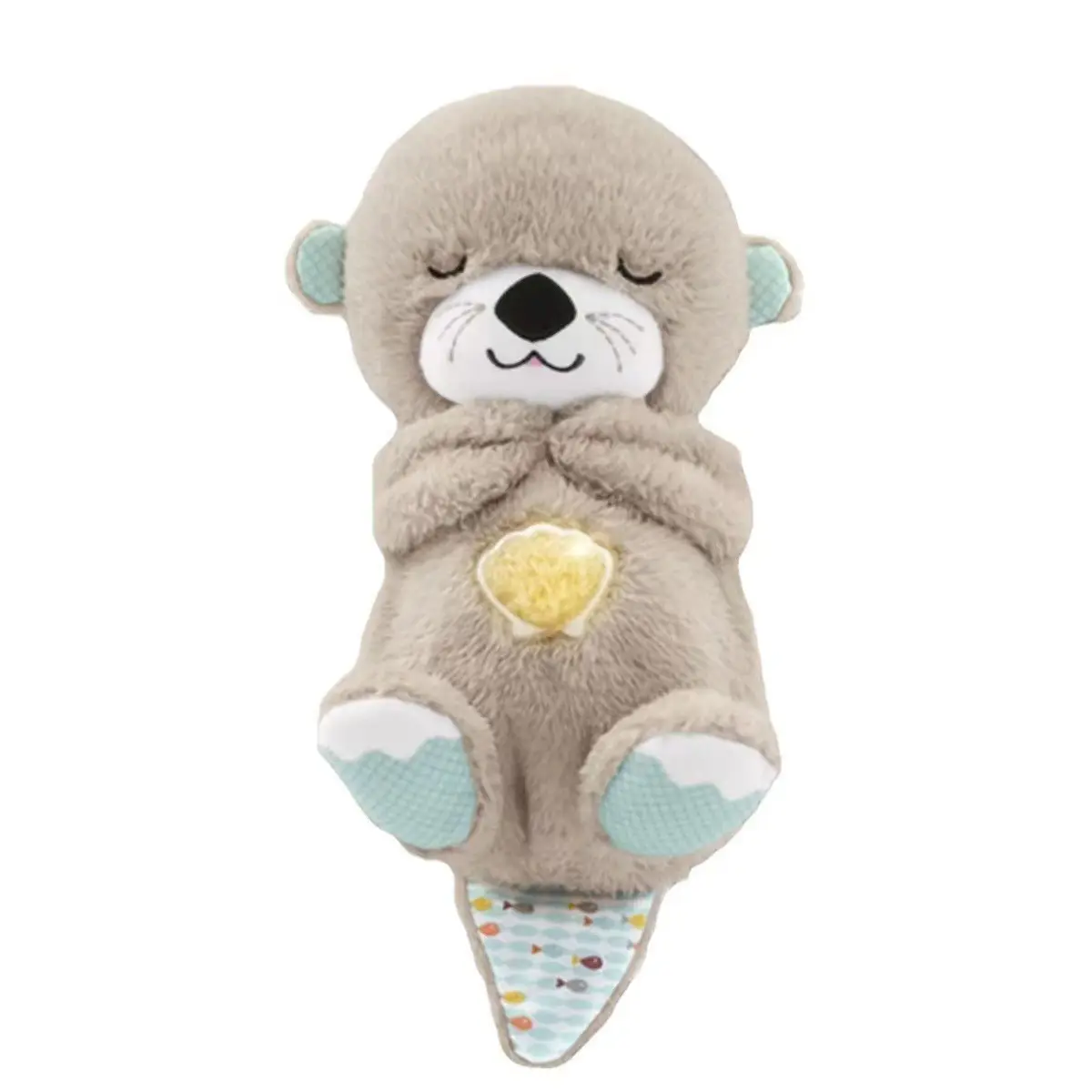 Cuatro colores Soothe 'n Snuggle Stuffed Otter Kids Doll LED y Juguete de respiración Beaver Baby Sleeping Plush Toy