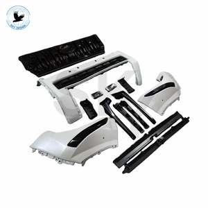 Kit carrosserie noir brillant pour Toyota <span class=keywords><strong>Prado</strong></span> BX WX TX, mise à niveau des phares <span class=keywords><strong>VX</strong></span>, pare-chocs avant, coin latéral, calandre principale LC250 - Product Image 4