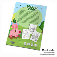 Livre de peinture à l'aquarelle sans dégâts sur le thème de la ferme pour les tout-petits et les enfants de 1 à 8 ans, cadeau d'anniversaire artistique, livres imprimés personnalisés