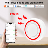 Nouvelle alarme sonore et lumineuse WIFI Tuya, niveau sonore 120 dB, 3 modes d'éclairage, prise en charge des accessoires DIY, prend en charge jusqu'à 50 capteurs RF