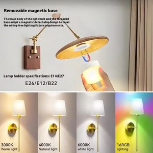 Ampoule LED rechargeable 2000 mAh, lampe de nuit <span class=keywords><strong>sans</strong></span> <span class=keywords><strong>fil</strong></span> RGB USB avec <span class=keywords><strong>télécommande</strong></span> E26/E27 IP65 en plastique - Product Image 4