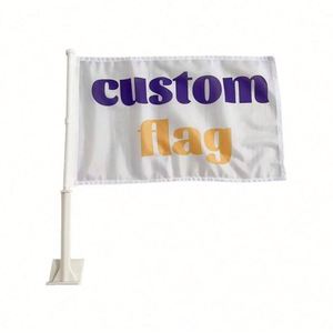 Promoción Directa de Fábrica, Impresión Personalizada, Bandera Blanca de Poliéster para Automóvil de 30x45cm con Asta de Plástico, Logotipo Personalizado - Product Image 4
