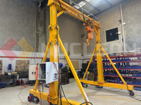 Grue portique électrique portable d'extérieur avec palan, capacité 10T, engrenage central, facile à déplacer pour usines, entrepôts, construction