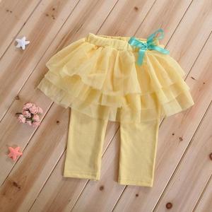 กางเกงลำลองพร้อมโบว์ตาข่ายสำหรับเด็กผู้หญิงเสื้อผ้าเด็ก - Product Image 3