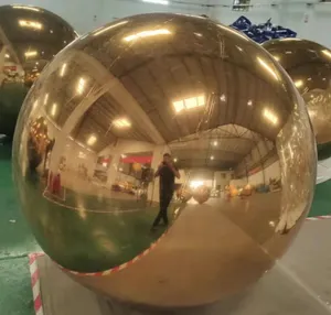 Горячая распродажа надувной запечатанный Золотой/Серебряный зеркальный шар, надувной дискотечный шар для рождественской вечеринки