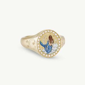 Anillo de Acero Inoxidable Chapado en Oro de 18K con Diseño de León y Sirena, Moderno y Popular para el Día de San Valentín, Tiktok PVD - Product Image 5