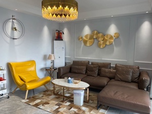 Escultura de Pared de Metal <span class=keywords><strong>Dorado</strong></span> Personalizada, Textura Moderna de Rayos de Sol, Decoración de Pared para <span class=keywords><strong>Hotel</strong></span>/Recibidor/Sala de Estar, para Interiores de Estilo Medio Oriente - Product Image 2