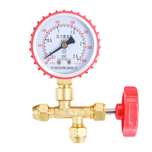 Manomètre Niu Daju 2,5 MPa en laiton, vanne à trois voies, raccord de climatisation, usage industriel - Product Image 1