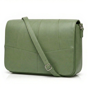 Modern Minimalist PU Genuine Leather <b>Green</b> Shoulder Crossbody <b>purse</b> for Women - Product Image 1