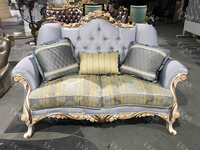 Nouveau canapé en cuir royal de style européen antique de luxe 1 2 3, ensemble de canapés pour salon