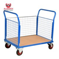 Chariot de chariot à main de transport de grillage emboîtable galvanisé de l'utilité 300KG d'entrepôt d'approvisionnement d'usine