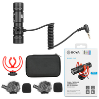 Microphone sans fil XLR à double capsule à condensateur BOYA BY-MM1 PRO pour vidéo, iPhone, Android, smartphone, appareil photo, tablette