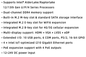 Placa de servidor de próxima generación I3/I5/I7 12/13th 4 * RJ45 LAN 4 * POE Itx Mini placa base industrial para aplicaciones <span class=keywords><strong>Iot</strong></span> - Product Image 6