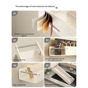 <span class=keywords><strong>Étagère</strong></span> de rangement murale moderne et simple pour cuisine, pliable, écologique, blanche, sans perçage, pour <span class=keywords><strong>épices</strong></span> – Meilleure vente - Product Image 4