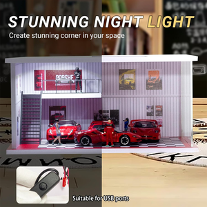 Modelo de Taller de Reparación de Automóviles con Iluminación, Colección de Anime, Juguetes para Regalo, Decoración de Arte y Manualidades - Product Image 6