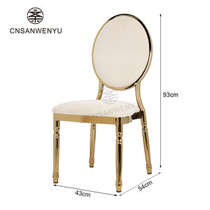 Premium Gold-Plated Banquete Cadeiras-Custom Round Back Restaurant Assentos para casamentos e eventos, Heavy Duty Metal Frame - Product Image 6