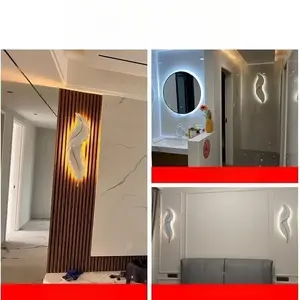 <span class=keywords><strong>Lampada</strong></span> da Parete Moderna di Lusso a LED <span class=keywords><strong>con</strong></span> <span class=keywords><strong>Piume</strong></span> e Luce Dimmerabile per Soggiorno, Sfondo TV e Decorazione Comodino Camera da Letto - Product Image 2