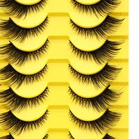 Cils noirs spectaculaires en vrac, lot de 10 paires, pour cils en bande bouclés, sans cruauté animale, réutilisables, pour mariages, studios et boutiques de cosmétiques