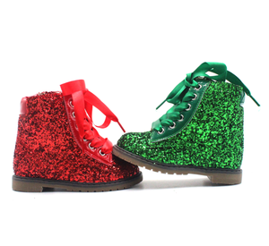 Bottes courtes à lacets pour enfants, assorties aux couleurs, brillantes et scintillantes, pour filles, pour les fêtes - Product Image 4