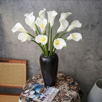 Fleurs artificielles en PU de haute qualité, effet toucher réel, lys blancs artificiels, lys calla artificiels pour mariage, fête, décoration de la maison