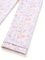 Ensemble pyjama deux pièces pour femme à motif floral, haut à manches longues avec col à revers et boutons, pantalon long à cordon de serrage, doux, pour le sommeil et la détente quotidienne des enfants