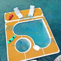 Grande plateforme flottante gonflable portable pour piscine, lac, plage, jouets aquatiques d'été