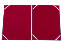 Ruban coin cuir PU 8.5 "* 11" rouge A4 Graduation velours certificat couverture dossier diplôme couverture avec doublure en velours